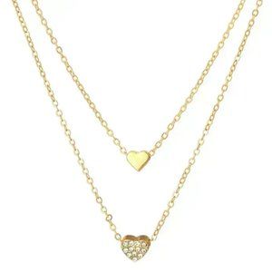 New Diamond Heart Layered Necklace